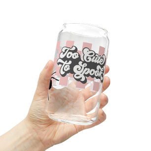 Too Cute To Spook Halloween Mug, Fall Halloween Can Glass