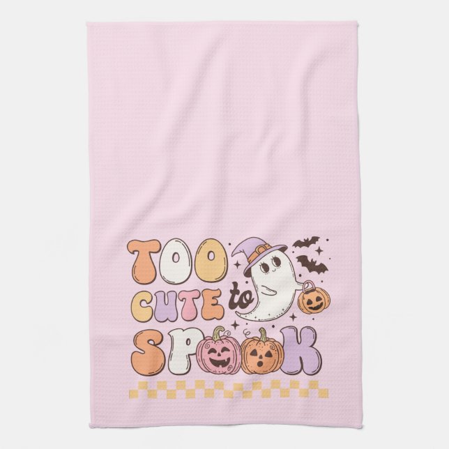Too Cute to Spook Halloween Tea Towel (Vertical)