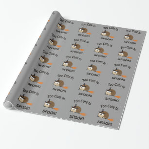 Too Cute To Spook! Hedgehog Witch Wrapping Paper