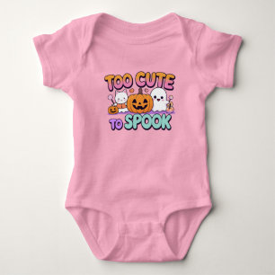 Too Cute to Spook – Kawaii Pastel Halloween Baby Bodysuit