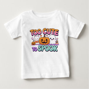 Too Cute to Spook – Kawaii Pastel Halloween Baby T-Shirt