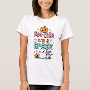 Too Cute to Spook – Kawaii Pastel Halloween T-Shirt