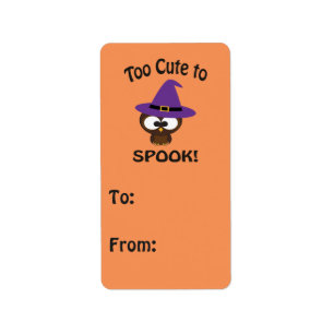 Too Cute to Spook Owl Label