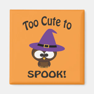 Too Cute to Spook! Owl Witch Magnet
