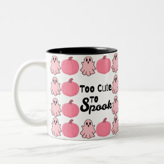 Too cute to Spook pink Halloween  Two-Tone Coffee Mug