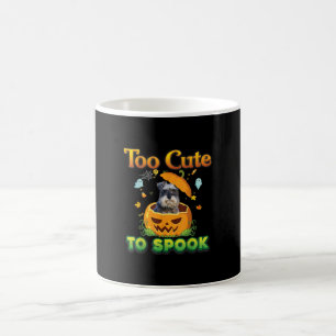 Too Cute To Spook Schnauzer Dog Halloween Pumpkin Coffee Mug