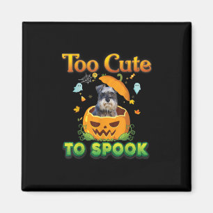 Too Cute To Spook Schnauzer Dog Halloween Pumpkin Magnet