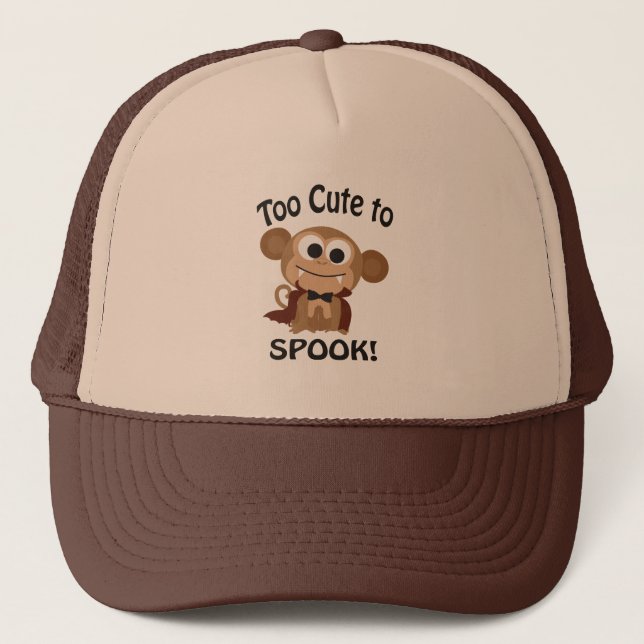 Too Cute To Spook! Vampire Monkey Trucker Hat (Front)