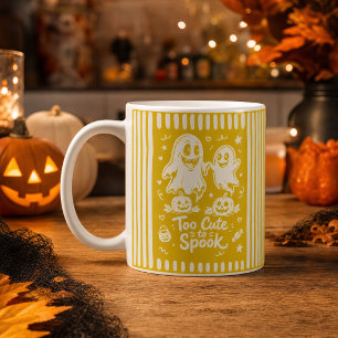 Too Cute to Spook Yellow Cute Halloween Ghosts Coffee Mug