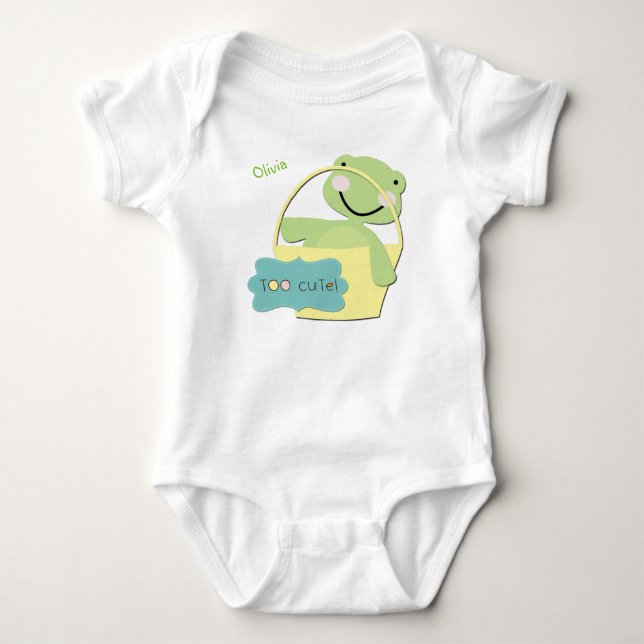 Too Cute Turtle Personalised Baby Bodysuit (Front)