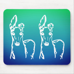 Too Cute White Italian Greyhounds Mouse Pad