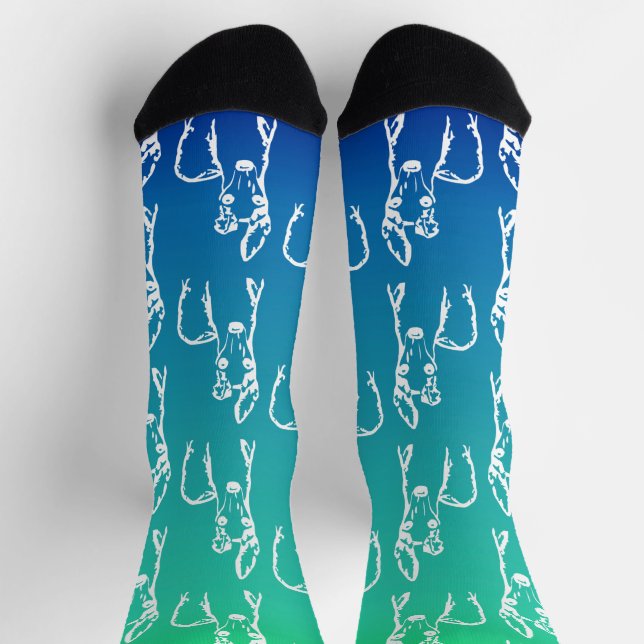 Too Cute White Italian Greyhounds  Socks (Top)