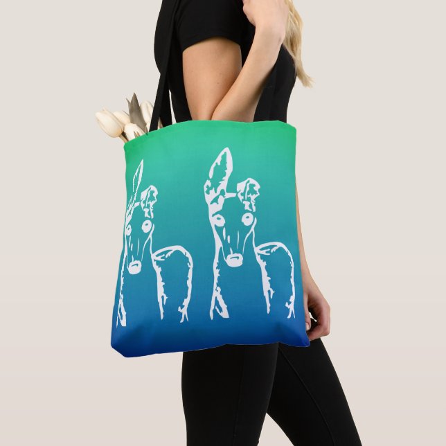 Too Cute White Italian Greyhounds  Tote Bag (Close Up)