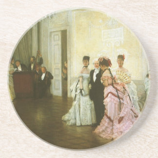 Too Early by James Tissot, Vintage Victorian Art Coaster