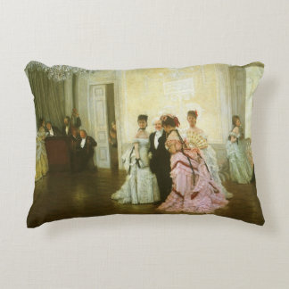 Too Early by James Tissot, Vintage Victorian Art Decorative Cushion