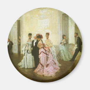 Too Early by James Tissot, Vintage Victorian Art Magnet