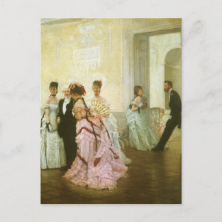 Too Early by James Tissot, Vintage Victorian Art Postcard
