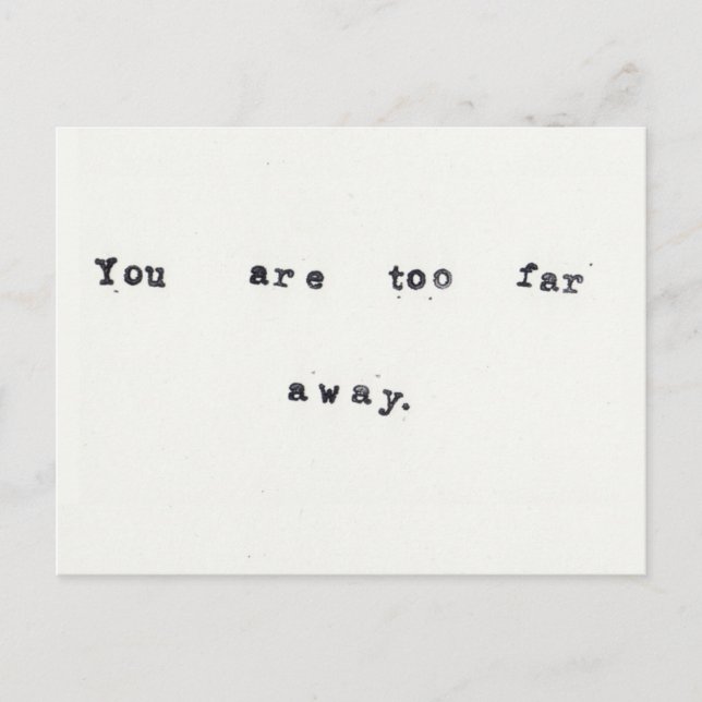 Too far away postcard (Front)