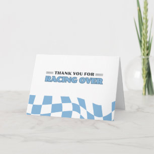 Too Fast Race car theme thank you card 