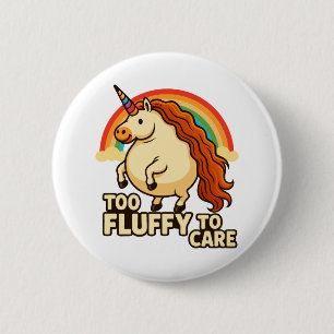 Too Fluffy To Care Foodie Unicorn 6 Cm Round Badge