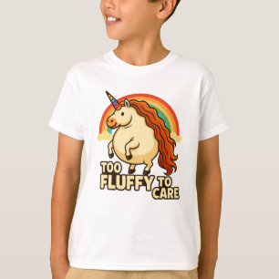 Too Fluffy To Care Foodie Unicorn  T-Shirt