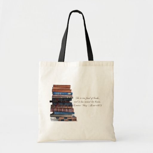 Image of Too fond of books-old books with quote. Tote Bag
