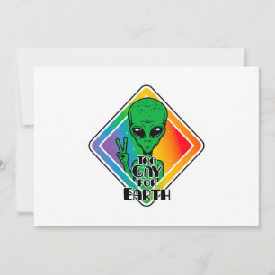 Too Gay For Earth Funny Alien UFO Holiday Card