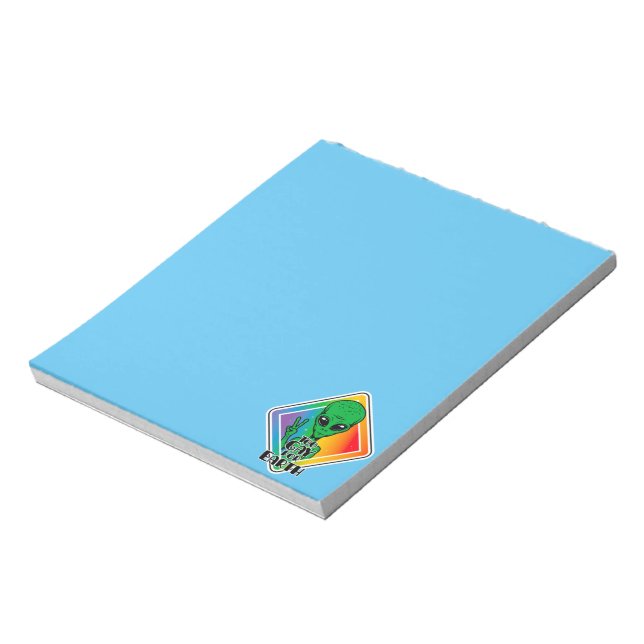 Too Gay For Earth Funny Alien UFO  Notepad (Rotated)