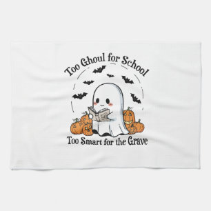 Too Ghoul for School Halloween Tea Towel