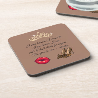 Too Glam To Care – Chic Quote Coaster