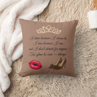 Too Glam To Care – Chic Quote Cushion
