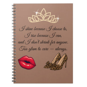 Too Glam To Care – Chic Quote Notebook