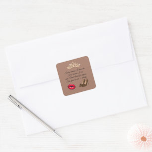 Too Glam To Care – Chic Quote Square Sticker