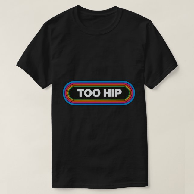 Too Hip KLOS Los Angeles 1980s Retro Radio Station T-Shirt (Design Front)
