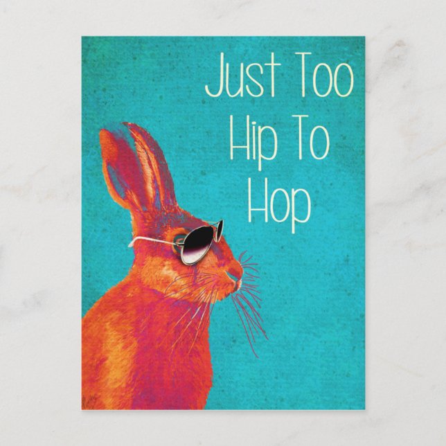 Too Hip To Hop Blue Postcard (Front)