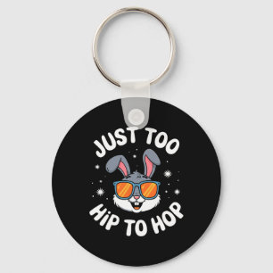 Too Hip To Hop Cool Bunny Easter Kids Funny Outfit Key Ring