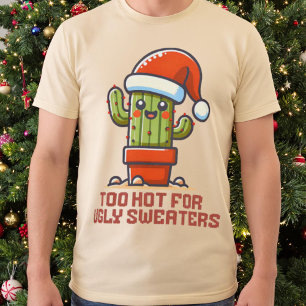Too Hot For Ugly Sweaters Christmas Cactus Kawaii