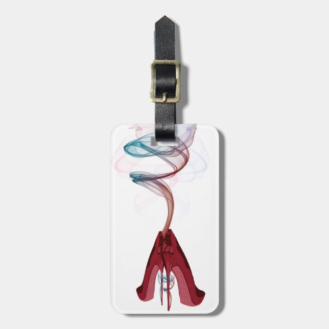 Too Hot Red Stiletto Shoes Art Luggage Tag (Front Vertical)