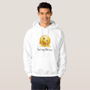 Too Lazy 2 Be Lazy – Funny Lazy Emoji Men's Hoodie