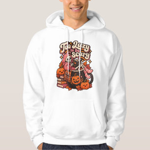 Too Lazy To Be Scary Cute Halloween Skeleton Hoodie
