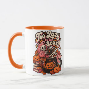 Too Lazy To Be Scary Cute Halloween Skeleton Mug