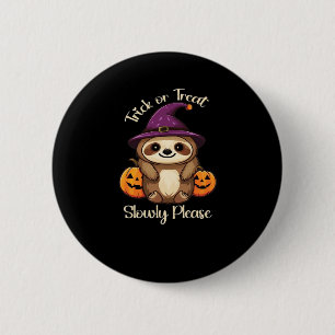Too Lazy to be Scary Cute Halloween Sloth Classic  6 Cm Round Badge