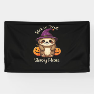 Too Lazy to be Scary Cute Halloween Sloth Classic Banner