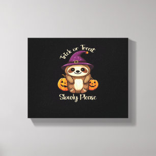 Too Lazy to be Scary Cute Halloween Sloth Classic Canvas Print
