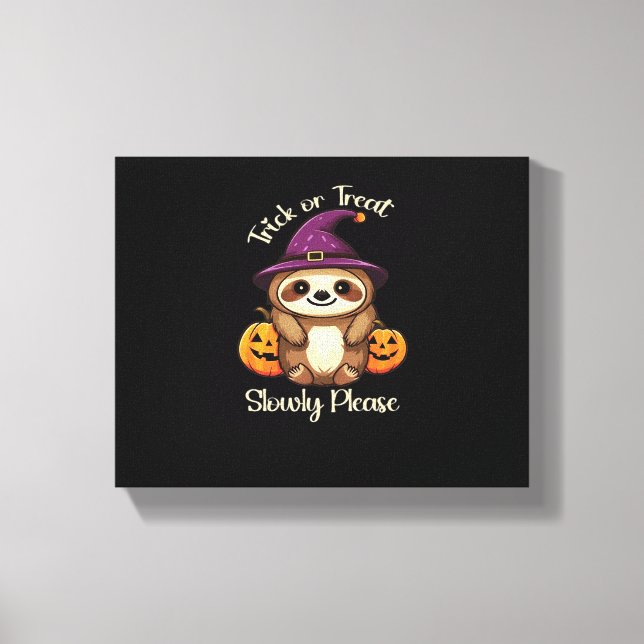 Too Lazy to be Scary Cute Halloween Sloth Classic  Canvas Print (Front)