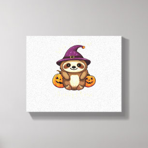 Too Lazy to be Scary Cute Halloween Sloth Classic  Canvas Print