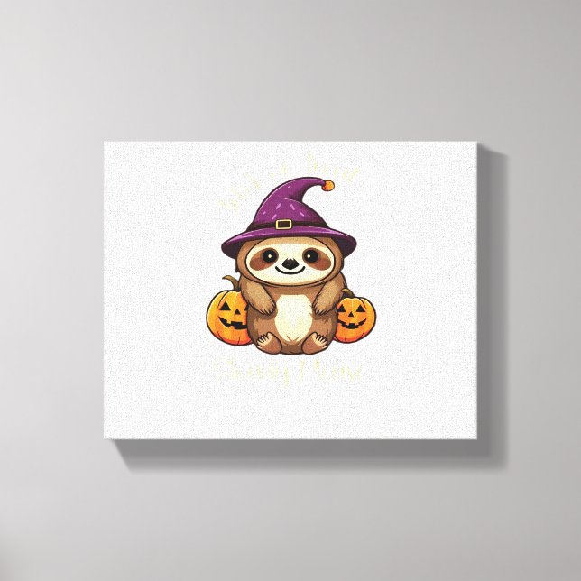 Too Lazy to be Scary Cute Halloween Sloth Classic  Canvas Print (Front)
