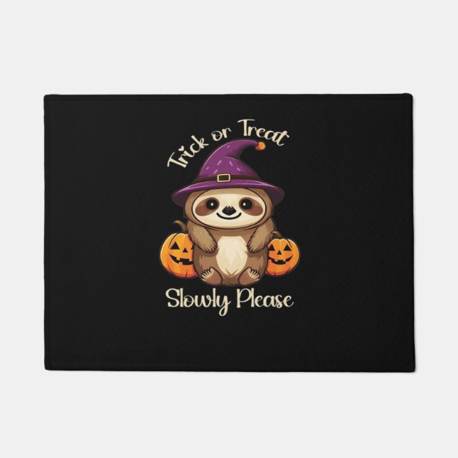 Too Lazy to be Scary Cute Halloween Sloth Classic  Doormat (Front)