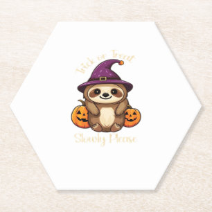 Too Lazy to be Scary Cute Halloween Sloth Classic  Paper Coaster