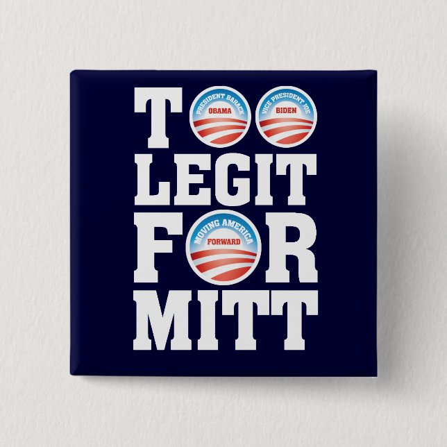 Too Legit For Mitt 15 Cm Square Badge (Front)